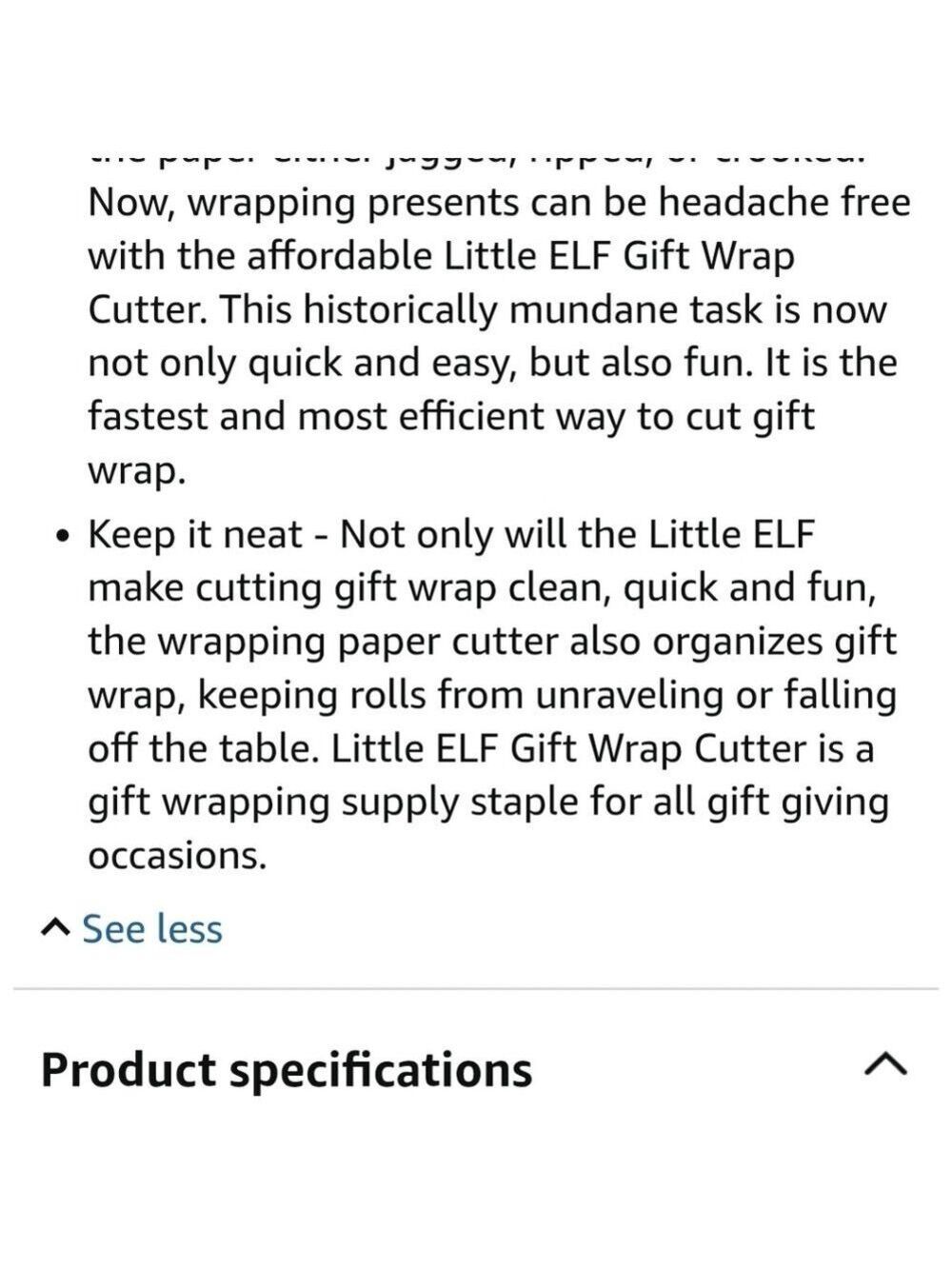 Little Elf Green Gift Wrap Cutter Christmas Paper Cutter 2 Included - Picture 9 of 12